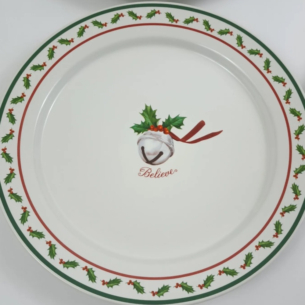 Two Hallmark The Polar Express Bell "Believe" 10" Dinner Plate